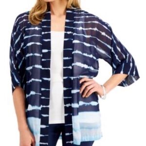 Women's Navy and White Striped Sweater